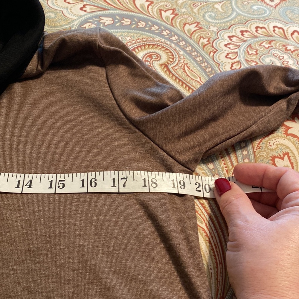 Bebonnie Women’s Long Sleeve Cowl Neck coffee Tunic Tops with Buttons nwt - Picture 8 of 11